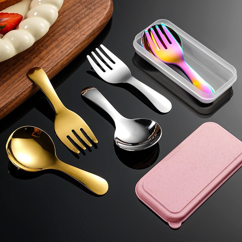Custom Logo Mini Eco-Friendly Cutlery Set (2-Piece Set) | Premium Corporate Gifts and Custom Gifts