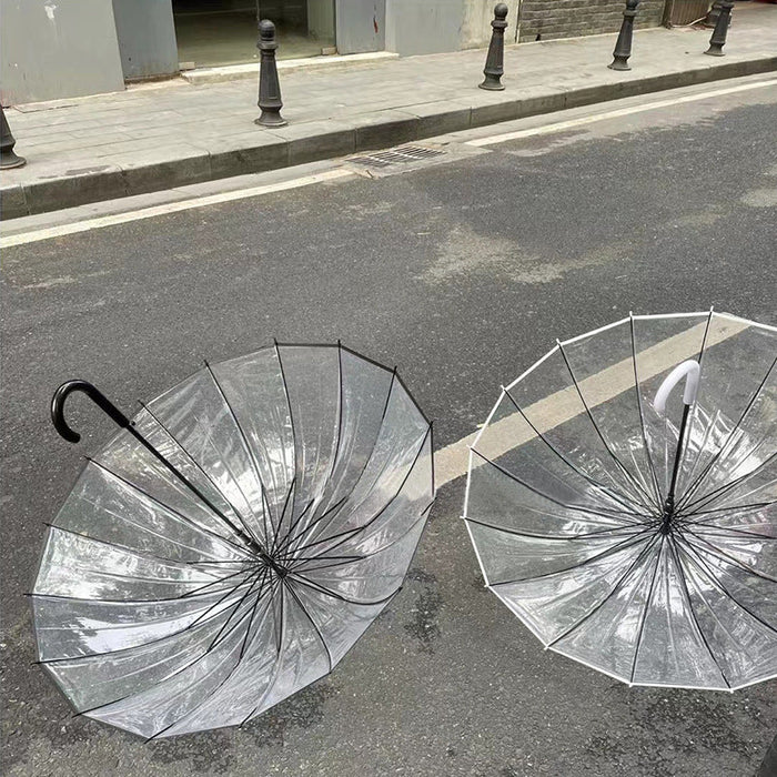 Custom Logo Transparent Hemmed Umbrella