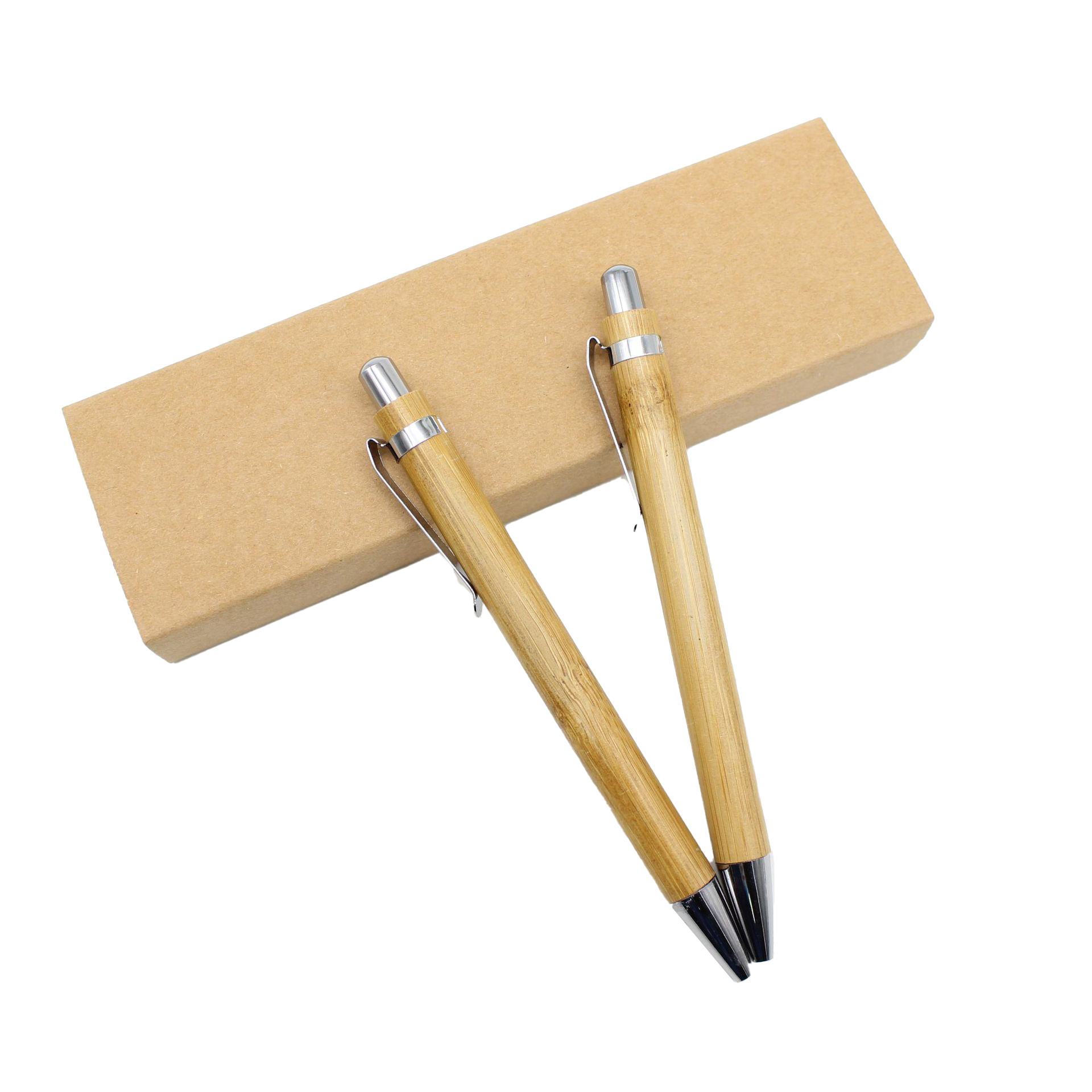 Custom Logo Simple bamboo and wood pen two-piece set | Premium Corporate Gifts and Custom Gifts