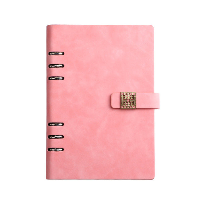 Custom Logo A5 Loose-Leaf Metal Buckle Conference Notebook