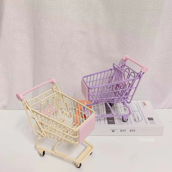 Custom Logo Mini Shopping Trolley Desk Organiser