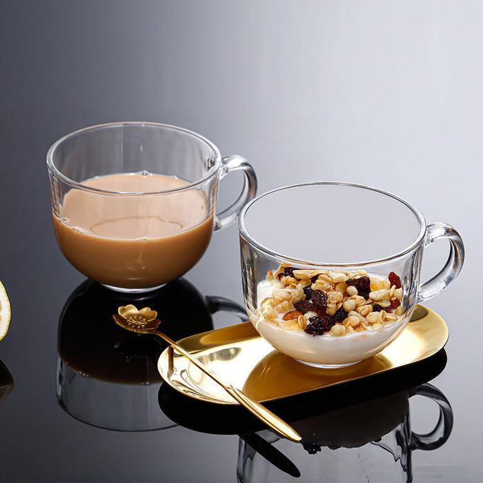 Custom Logo Glass Arc Milk Coffee Cup