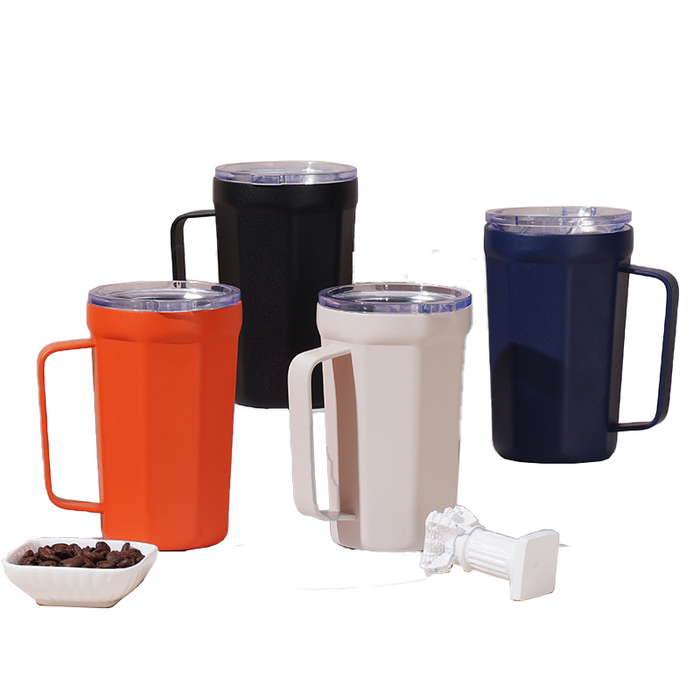 Custom Logo Portable Handle Stainless Steel Cup