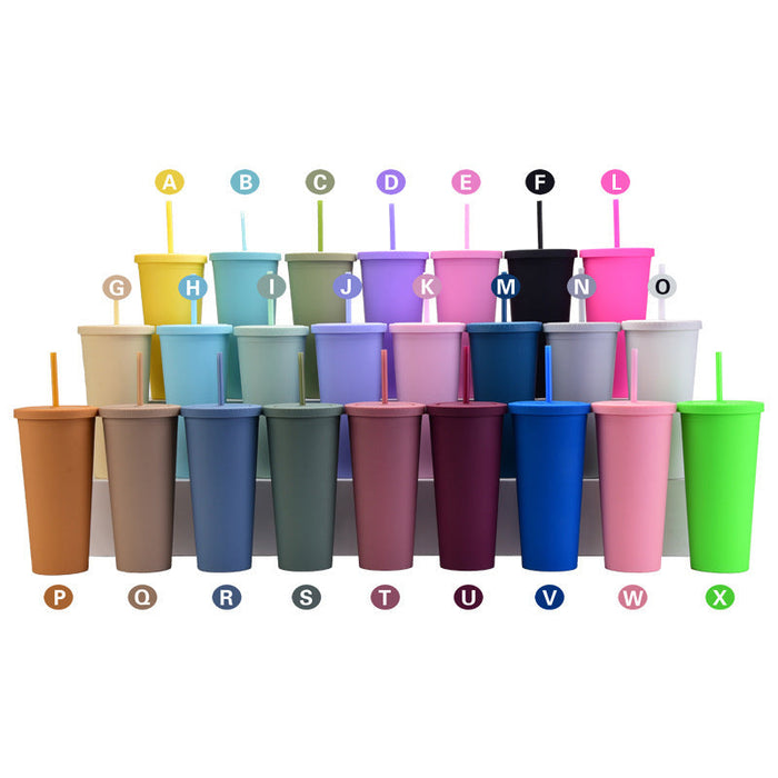 Custom Logo AS Double-Layer Straw Cup