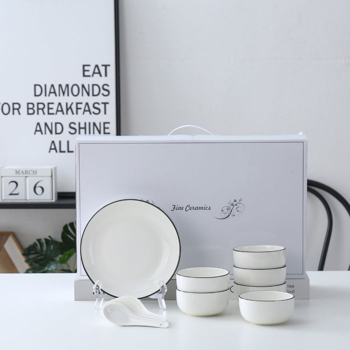 Custom Logo Elegant Ceramic Tableware Plate Gift Box
