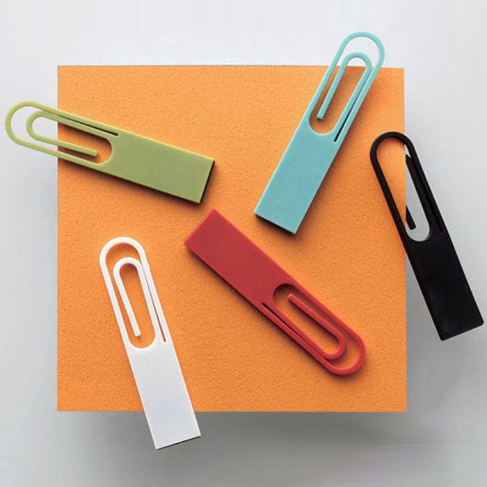 Custom Logo Multi-Colour Paper Clip Shaped Flash Drive