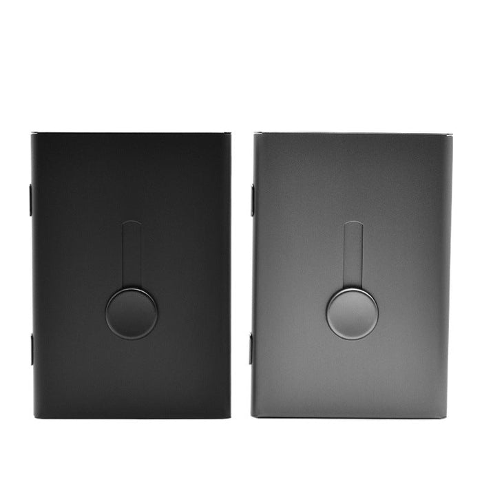 Custom Logo Aluminium Alloy Push-Behind Business Card Box