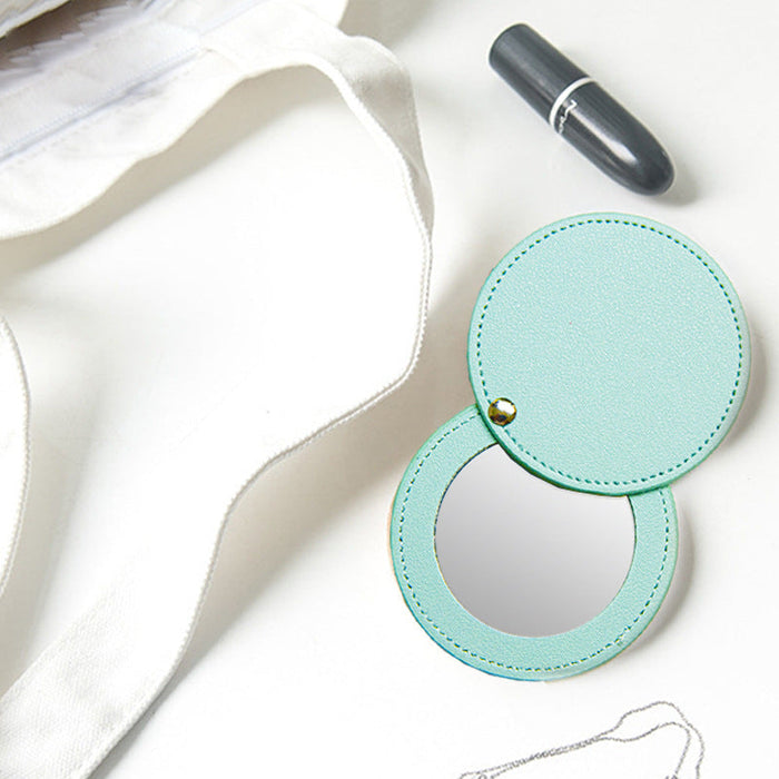 Custom Logo PU Fashionable Portable Makeup Mirror