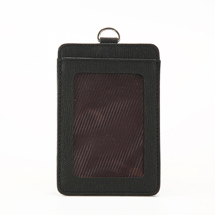 Custom Logo Glossy Leather Lanyard ID Case