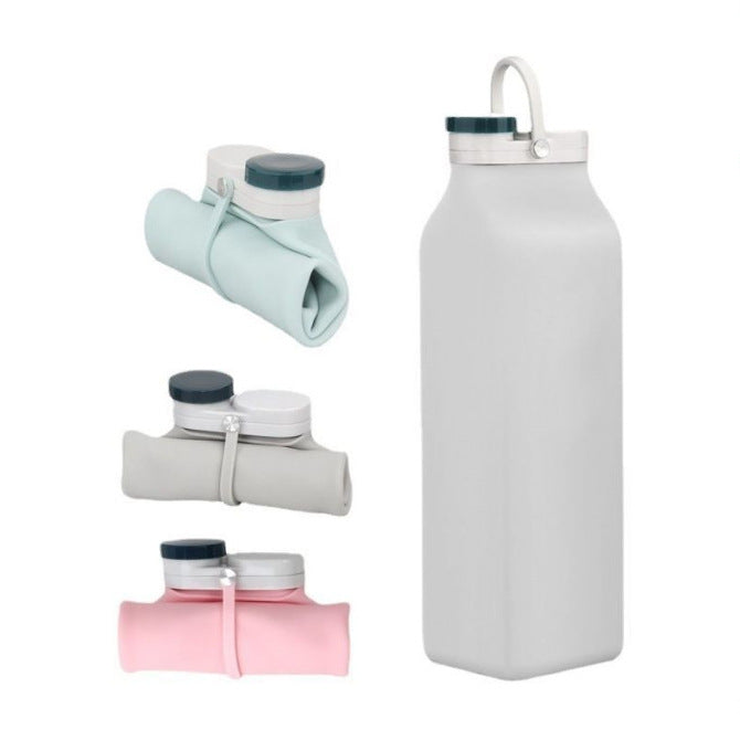 Custom Logo Outdoor Sports Portable Silicone Folding Water Bottle