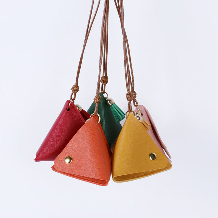 Custom Logo Triangle Coin Leather Storage Bag