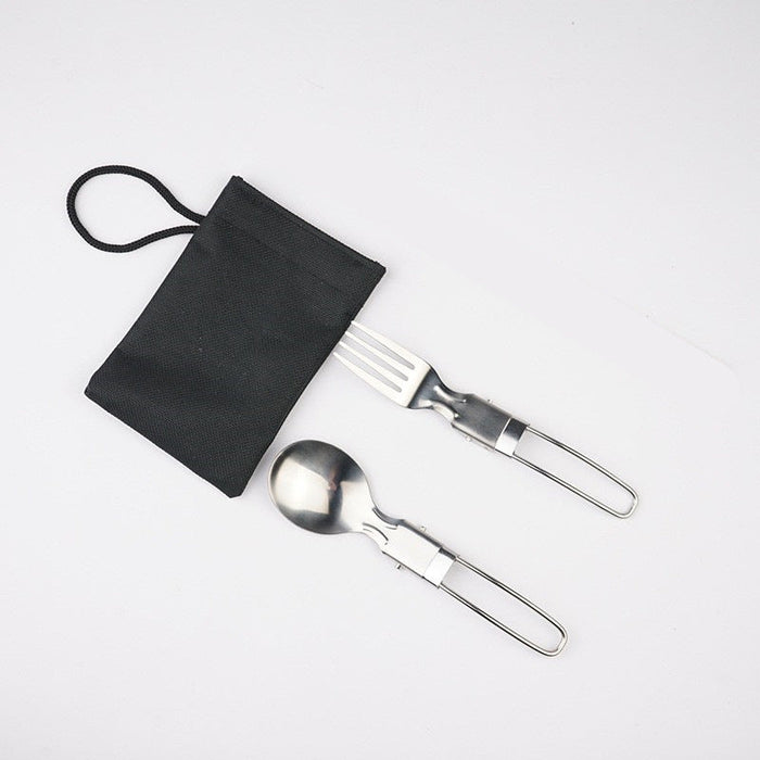 Custom Logo Portable Folding Drawstring Pocket Tableware