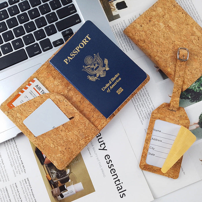 Custom Logo Travel Cork Passport Holder