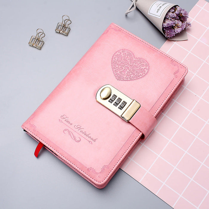 Custom Logo Brushed Gold Lock Notebook
