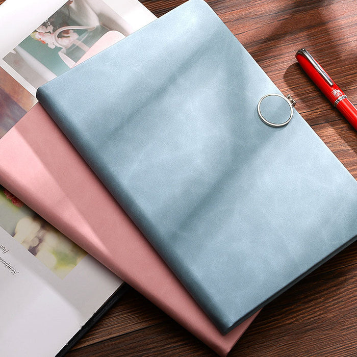Custom Logo Simple Metal Round Buckle Notebook