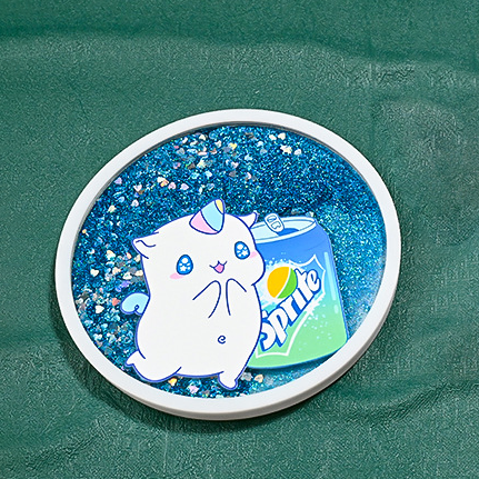 Custom Logo Round Acrylic Quicksand Coaster | Premium Corporate Gifts and Custom Gifts