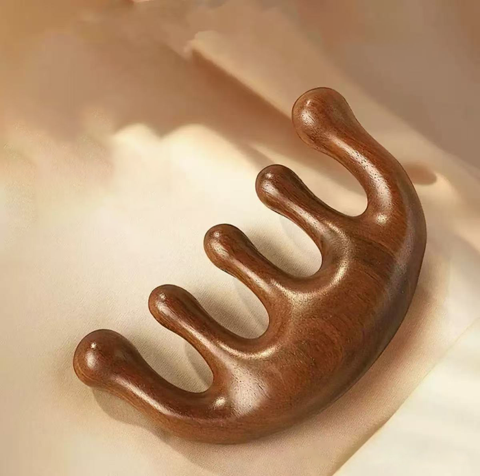 Custom Logo Sandalwood Scalp Massage Comb