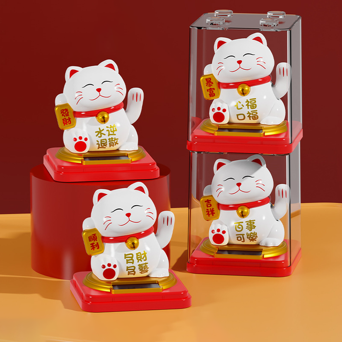 Custom Logo Solar Hand Shake Lucky Cat