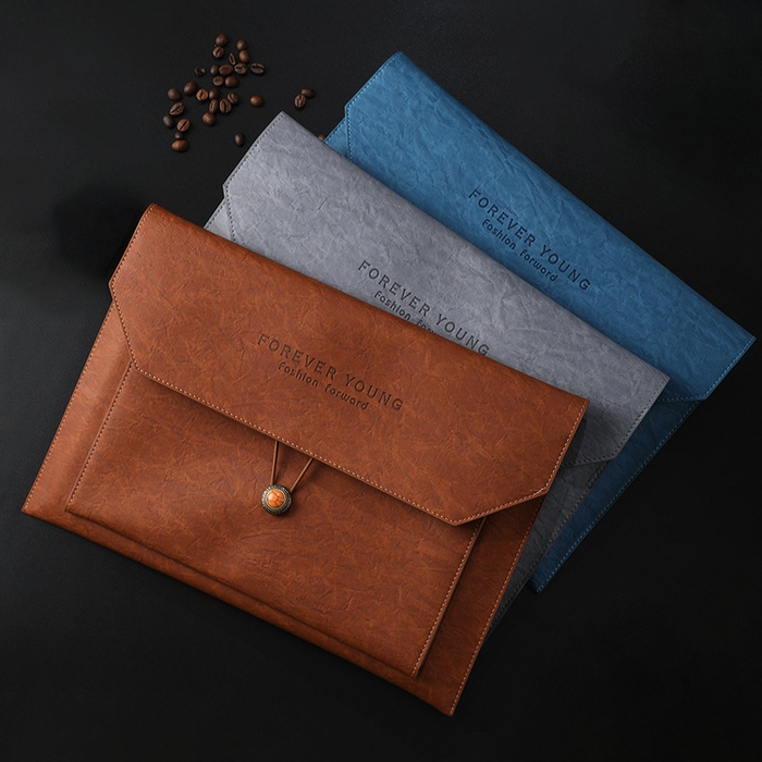 Custom Logo Vintage Leather Tie Document Bag