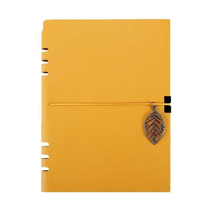 Custom Logo Leather Leaf Strap Notebook