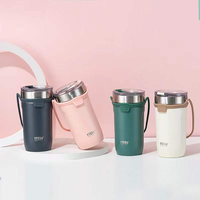 Custom Logo Textured Handheld Stainless Steel Coffee Cup
