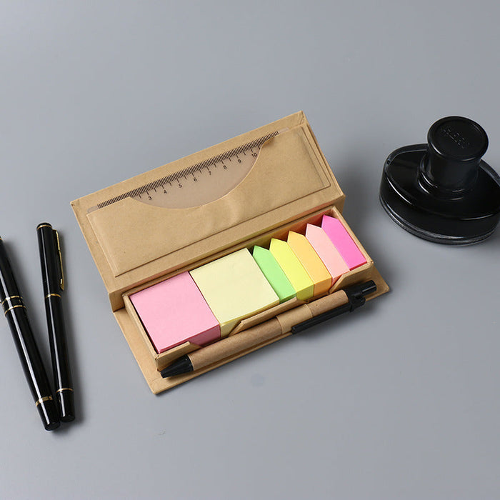 Custom Logo Eco-Friendly Sticky Note Paper Combination with Pen and Ruler
