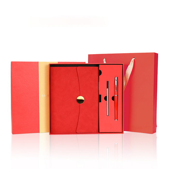 Custom Logo Round Buckle Notebook Advertising Pen Gift Box