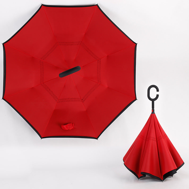 Custom Logo Rainbow Non-Dripping Reverse Umbrella | Premium Corporate Gifts and Custom Gifts