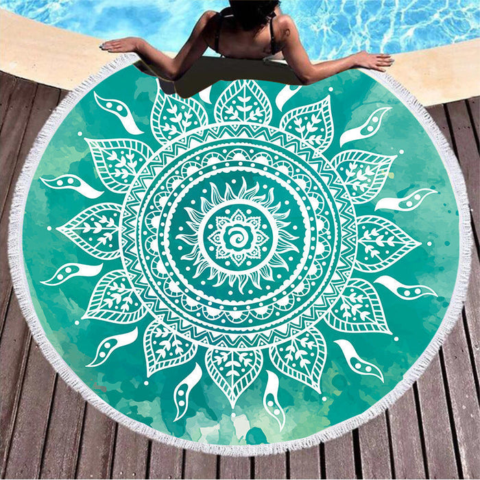 Custom Logo Bohemian Round Printed Beach Mat