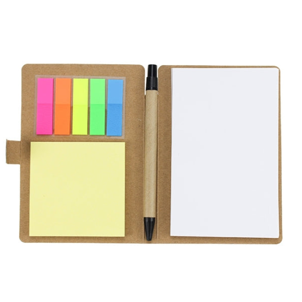 Custom Logo Kraft Post-it Note Combo Notebook | Premium Corporate Gifts and Custom Gifts